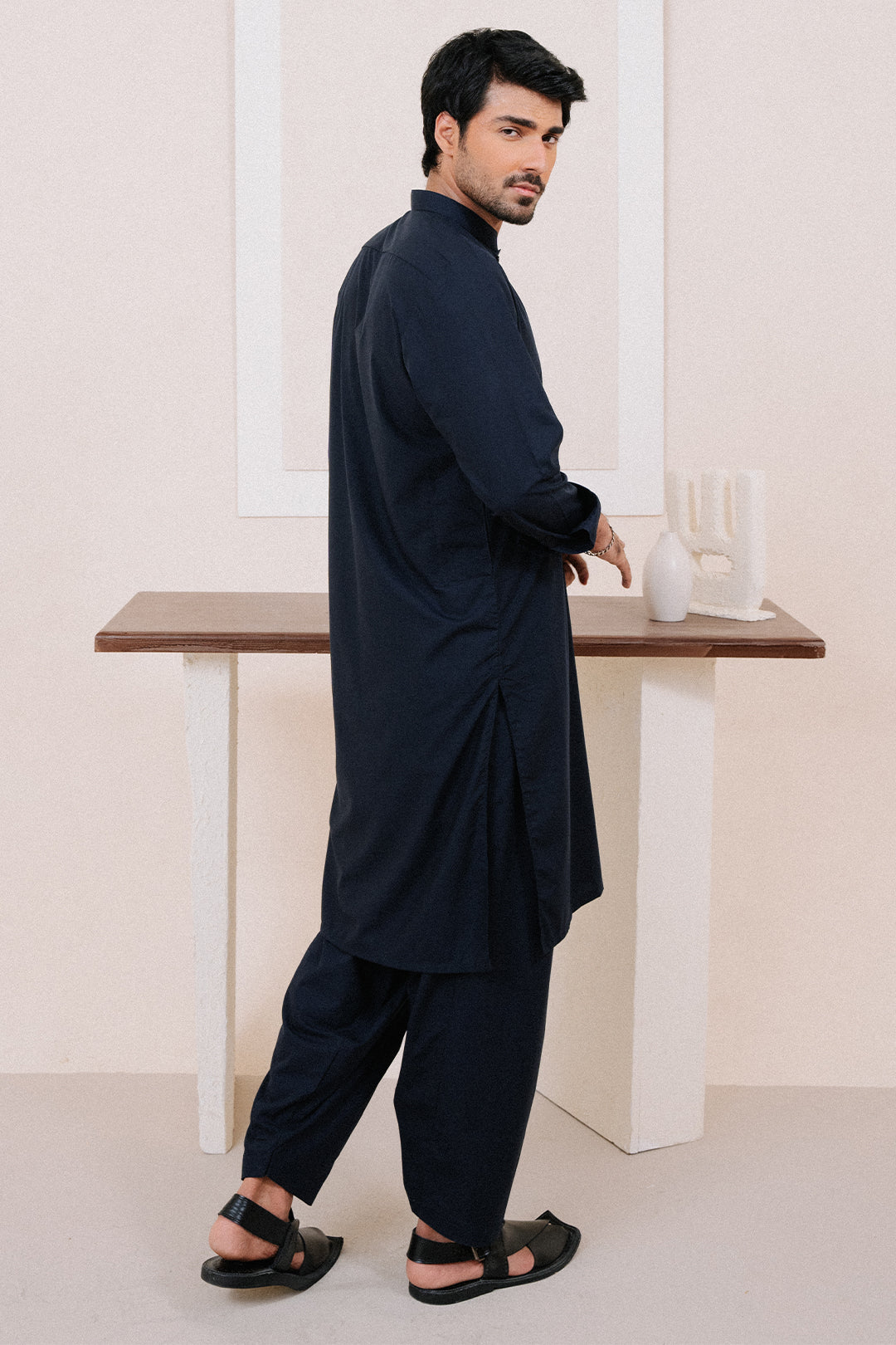 Black Plain Weave Unstitched Fabric (1-Pc) - Image 63