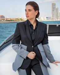 Black and Grey Cashmere Wool Two-Piece Suit (2-Piece) - Image 2