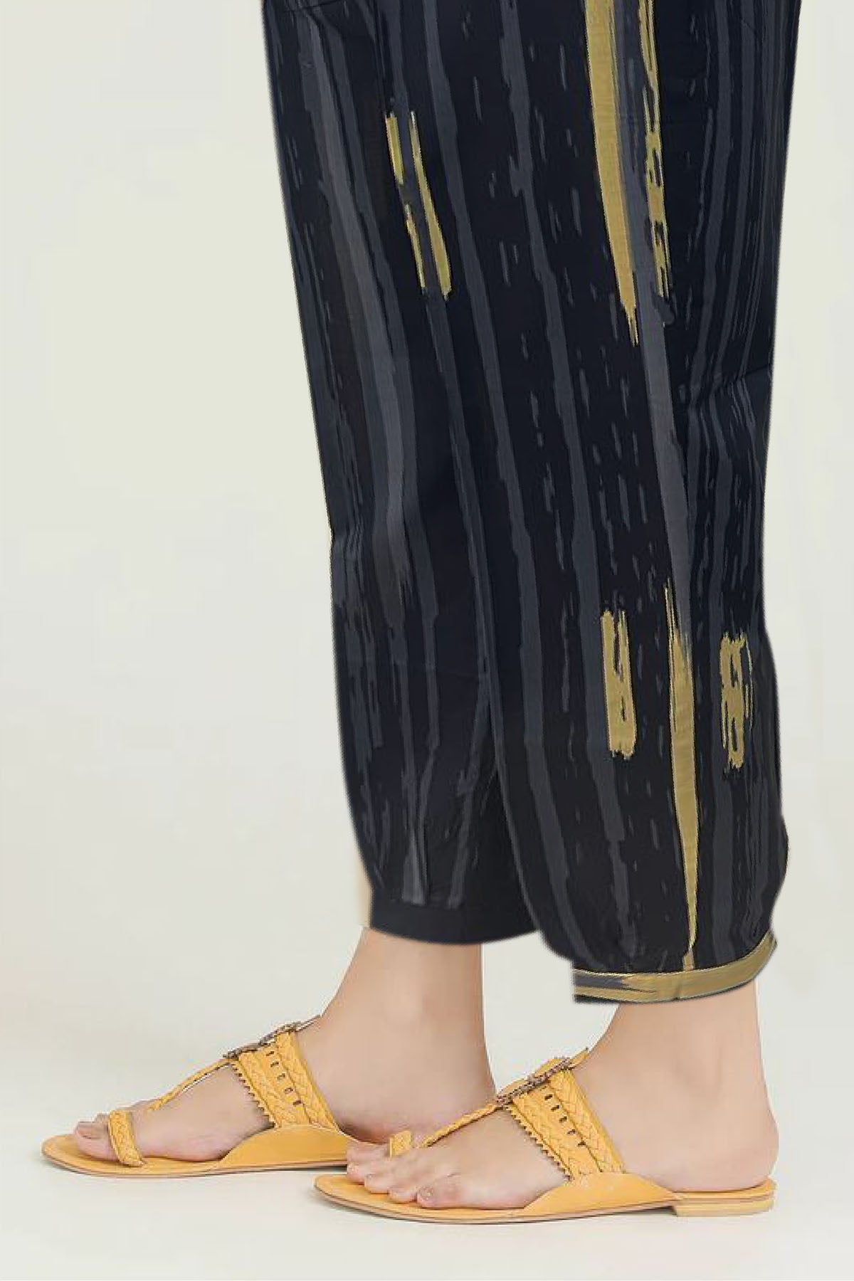 Pakistani Black Digital Printed Cotton Trouser (1-Pc) - Image 3