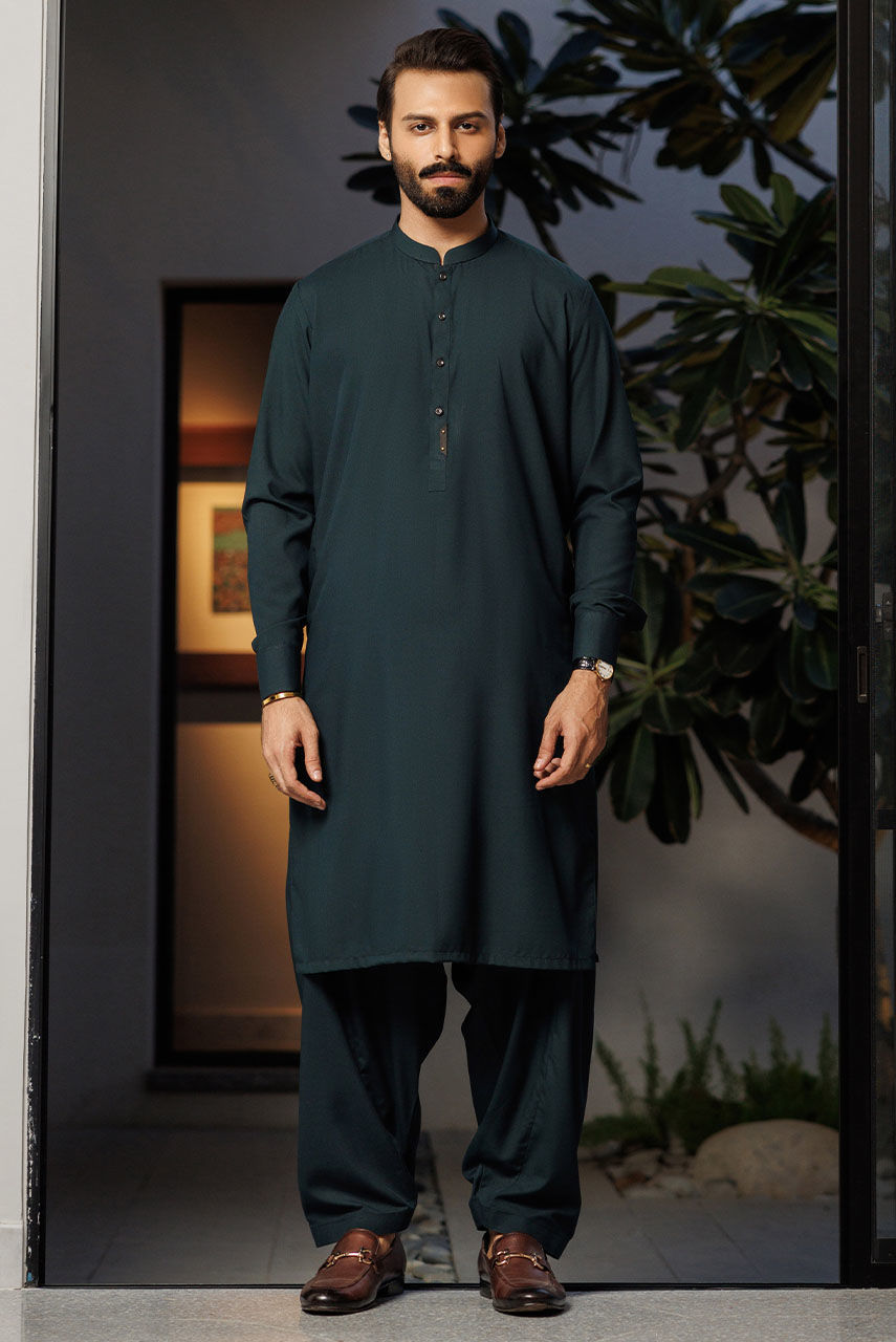 Black Embroidered Suiting Waistcoat (3-Piece) - Image 2