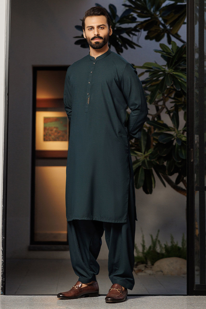 Black Embroidered Suiting Waistcoat (3-Piece) - Image 3