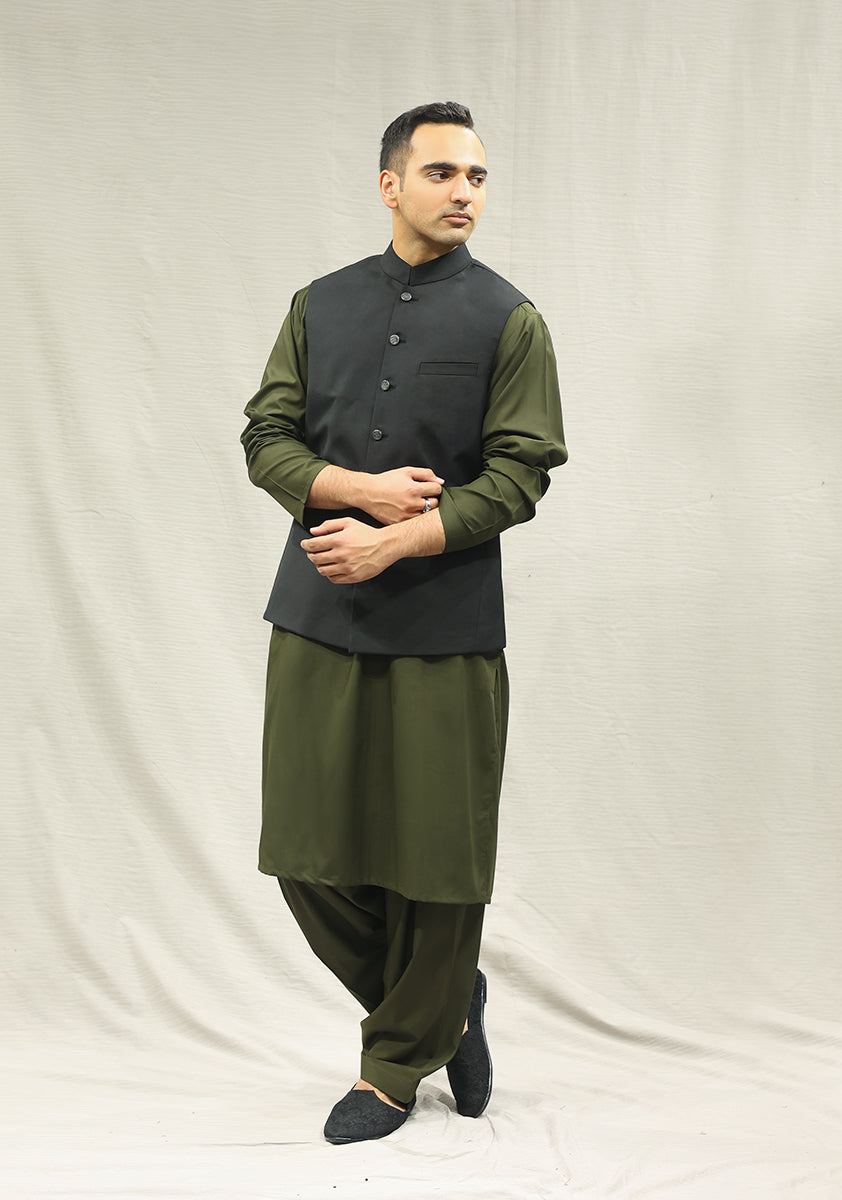 Licorice Black Suiting Waistcoat (3-Piece) - Image 1