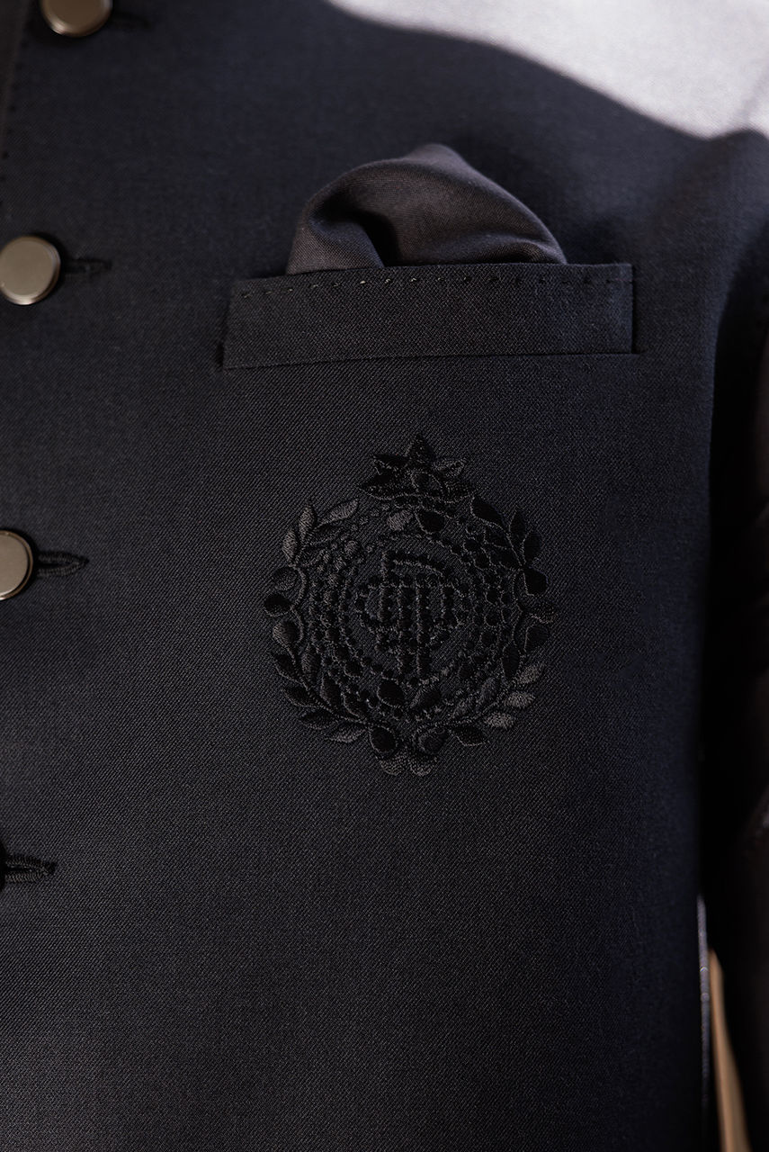 Black Thread Work Suiting Waistcoat (Waistcoat Only) - Image 6