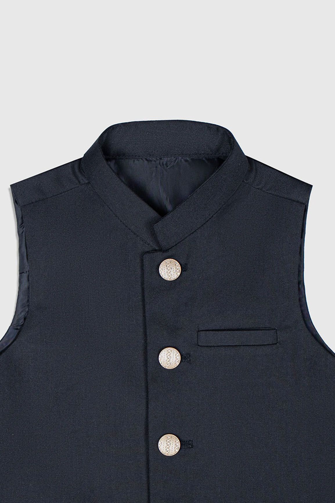 Black Suiting Straight-Cut Waistcoat (1-Pc) - Image 3