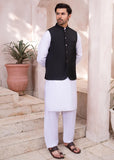 Black and White Wash & Wear Shalwar Suit (3-Piece) - Image 2