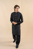 Black Wash & Wear Waistcoat Kurta Set (3-Piece) - Image 2