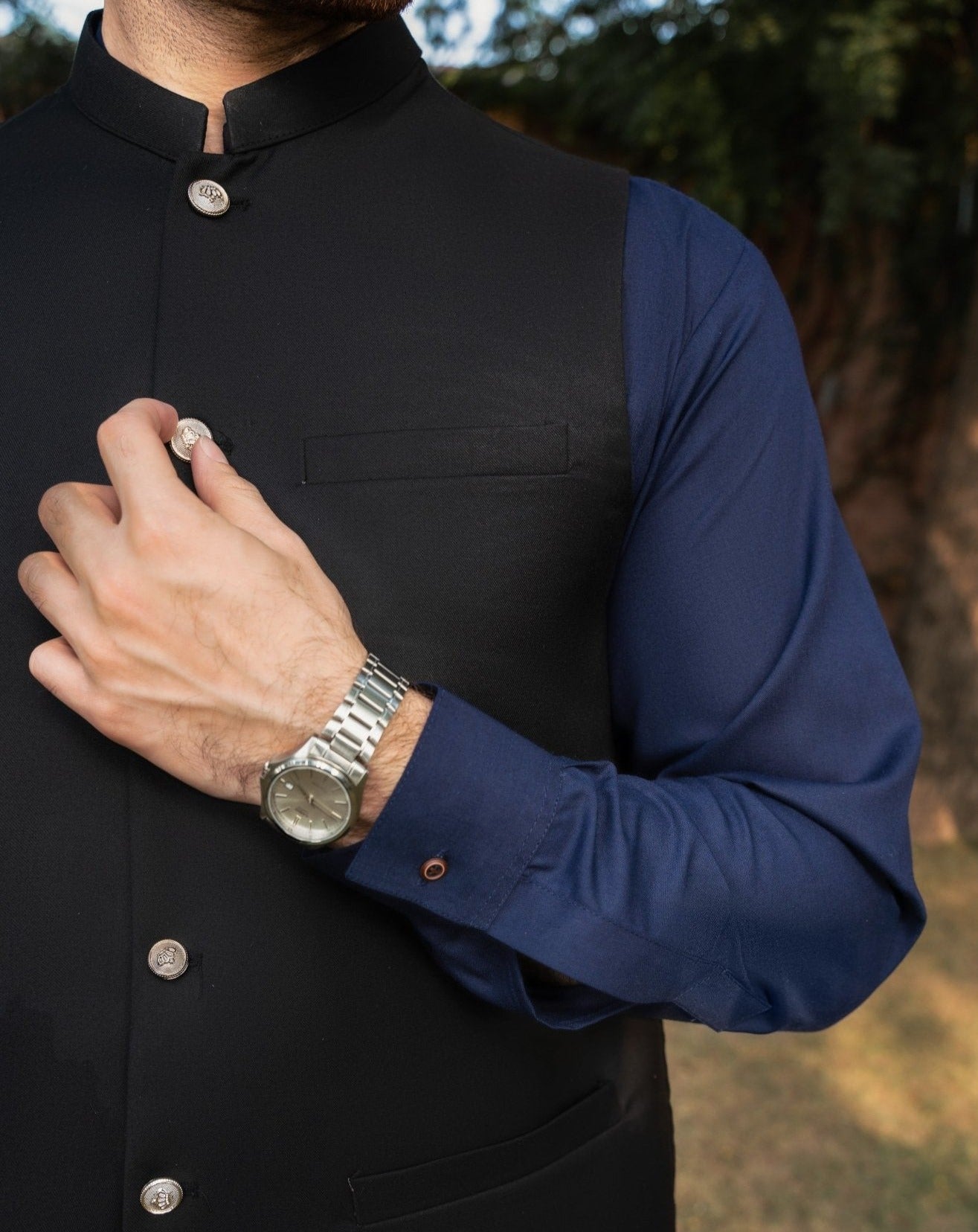 Black Opal Suiting Waistcoat (1-Pc) - Image 2