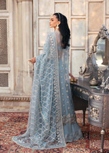 Dusty Blue Hand-Embellished Organza Anarkali (2-Piece) - Image 5