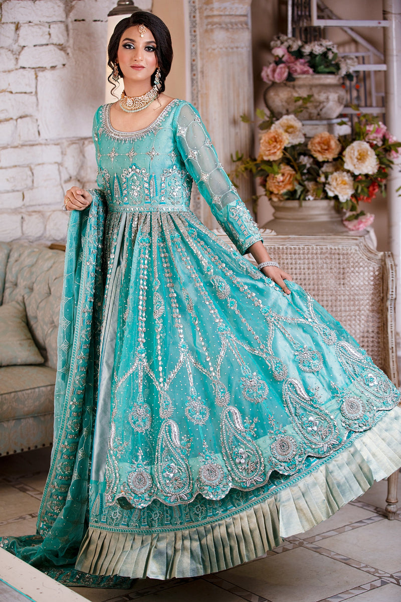 Pakistani Feroze Mirror Embroidered Organza Anarkali (2-Piece) - Image 1