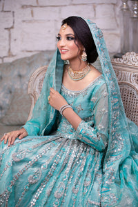 Pakistani Feroze Mirror Embroidered Organza Anarkali (2-Piece) - Image 6