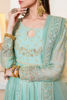Pakistani Ice Blue Embroidered Cotton Net Angrakha (2-Piece) - Image 6