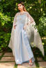 Ice Blue Embellished Organza Cape Dress (3-Piece) - Image 2