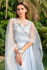 Ice Blue Embellished Organza Cape Dress (3-Piece) - Image 4