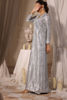 Sky Blue Swarovski Sequin Pure Tanchoi Long Coat (3-Piece) - Image 3