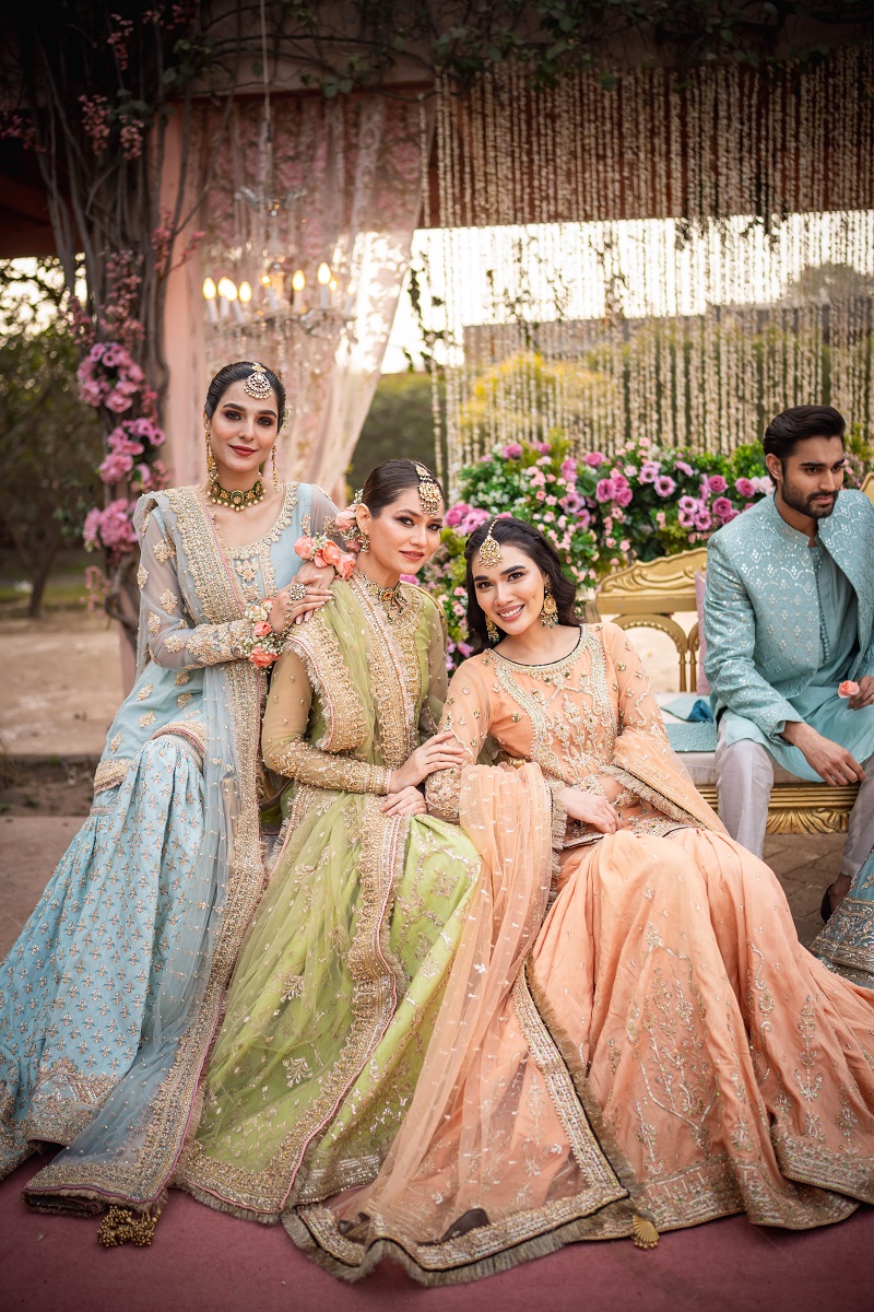 Ice Blue Embellished Net & Raw Silk Farshi Gharara (3-Piece) - Image 7