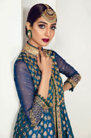 Midnight Blue Embroidered Woven Gown (1-Pc) - Image 3