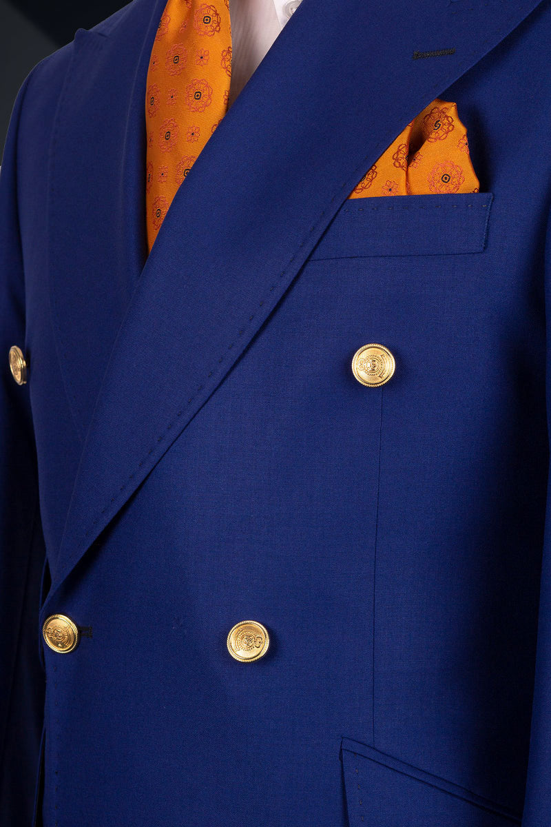 Royal Blue Italian Fabric Double-Breasted Suit (2-Piece) - Image 3