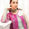 Pakistani Aqua Swarovski Beaded Organza Jacket Silk Bootcut (3-Piece) - Image 4