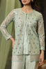 Sky Blue Hand-Embellished Net & Silk Jacket (3-Piece) - Image 6