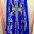 Royal Blue Zari Embroidered Georgette Kaftan (1-Pc) - Image 2