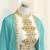 Sky Blue Zari Embroidered Georgette Kaftan (1-Pc) - Image 3