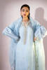 Ice Blue Tila Embroidered Raw Silk Kaftan (2-Piece) - Image 6