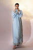 Ice Blue Tila Embroidered Raw Silk Kaftan (2-Piece) - Image 7