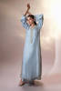 Ice Blue Tila Embroidered Raw Silk Kaftan (2-Piece) - Image 9
