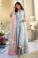 Powder Blue Embroidered Organza Kalidar (2-Piece) - Image 5