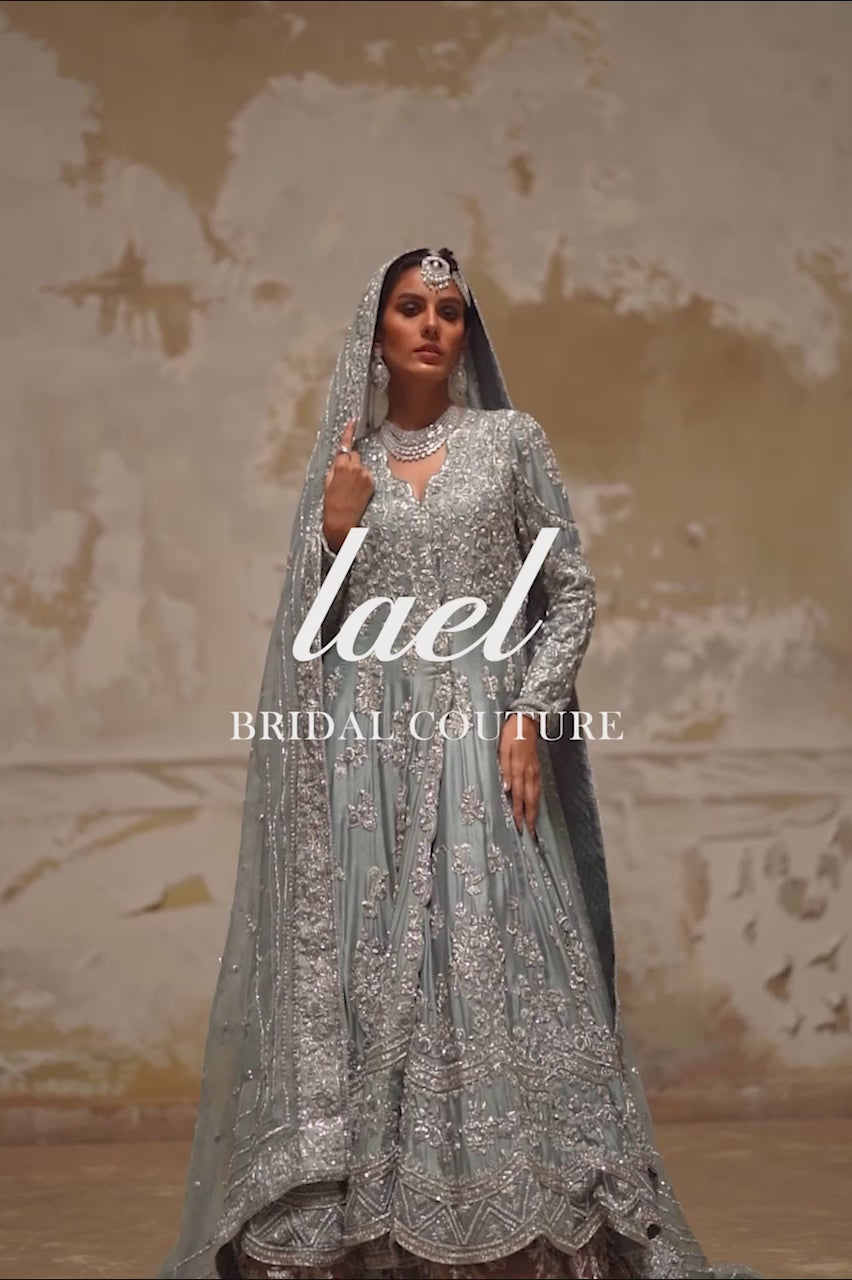 Old Blue Zardozi Jamawar Kalidar (3-Piece) - Image 8