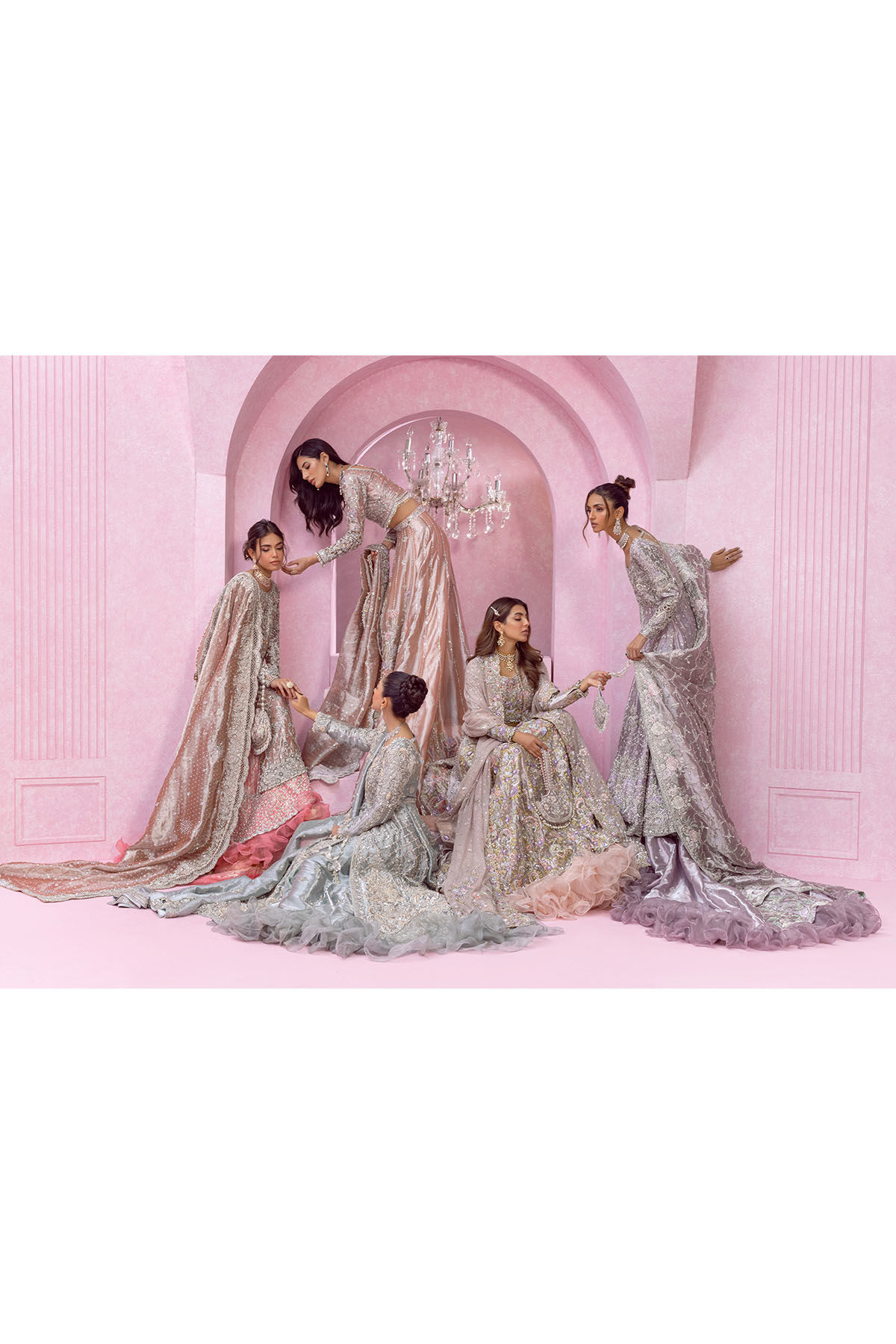 Pakistani Ice Blue Zardozi Pure Lamé Bridal Lehenga (3-Piece) - Image 7