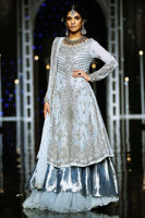 Ice Blue Handworked Mesuri Lehenga & Kalidar (3-Piece) - Image 2