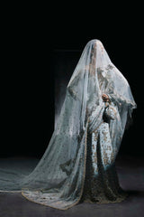 Powder Blue Embroidered Net Bridal Lehenga (3-Piece) - Image 8