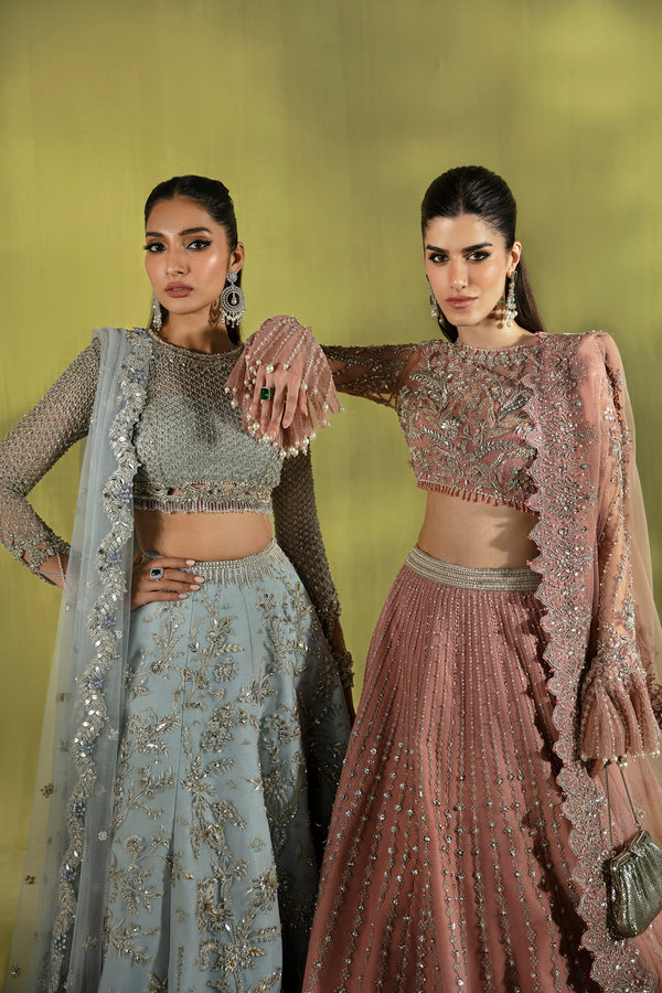 Ice Blue Embellished Net Lehenga Choli (3-Piece) - Image 7