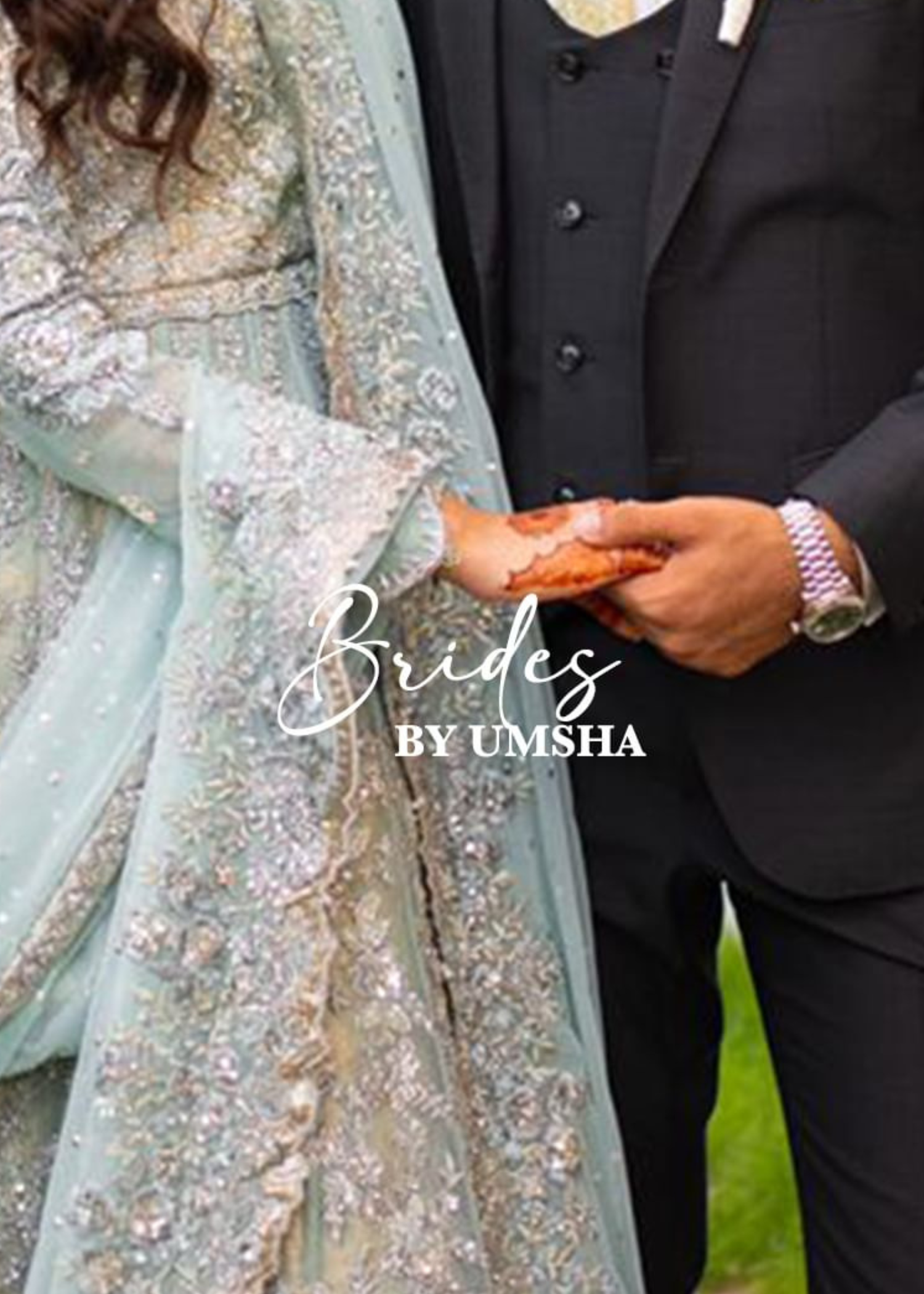 Powder Blue Embellished Net Bridal Lehenga (3-Piece) - Image 2