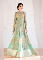 Ice Blue Embroidered Organza Lehenga (3-Piece) - Image 2