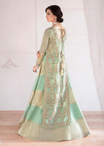 Ice Blue Embroidered Organza Lehenga (3-Piece) - Image 6