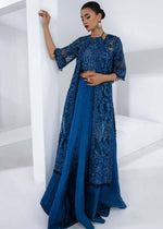 Blue Beaded Net and Raw Silk Lehenga (3-Piece) - Image 5