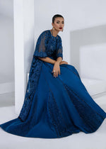 Blue Beaded Net and Raw Silk Lehenga (3-Piece) - Image 7