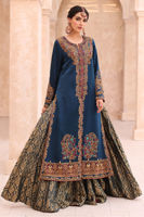 Celestial Blue Embroidered Raw Silk Jacket with Jamawar Lehenga (2-Piece) - Image 5