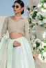 Powder Blue Hand-Embellished Raw Silk Lehenga (3-Piece) - Image 8
