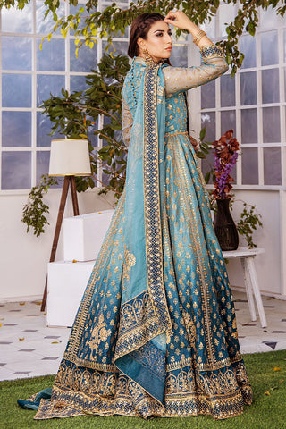 Cerulean Blue Zardozi Silk Lehenga (3-Piece) - Image 7