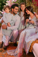 Sky Blue Schiffli Cotton Shalwar Kameez (2-Piece) - Image 3