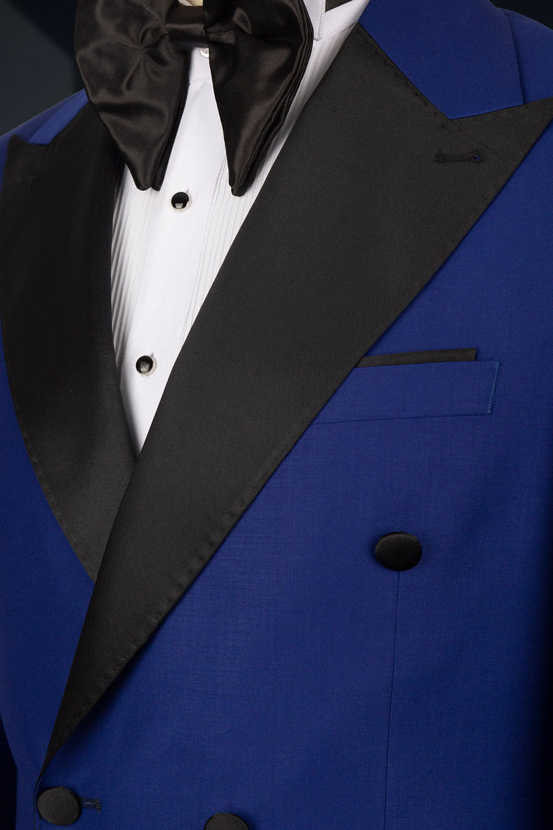 Royal Blue Italian Fabric Double-Breasted Tuxedo (2-Piece) - Image 3