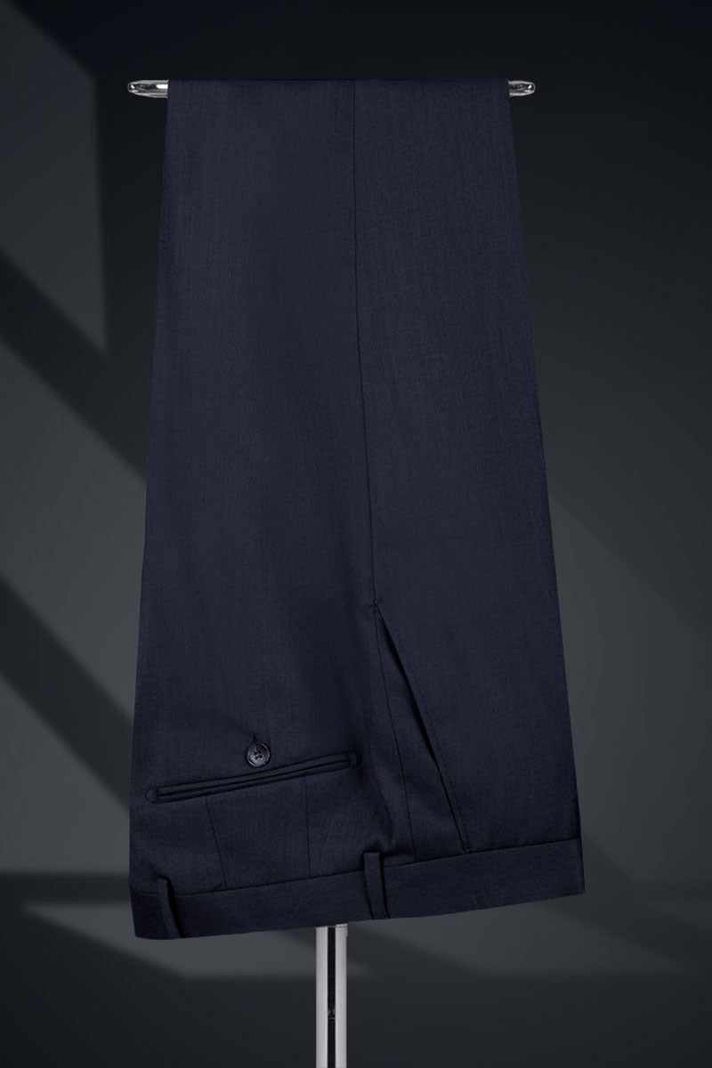 Ink Blue Italian Fabric Double-Breasted Suit (2-Piece) - Image 4