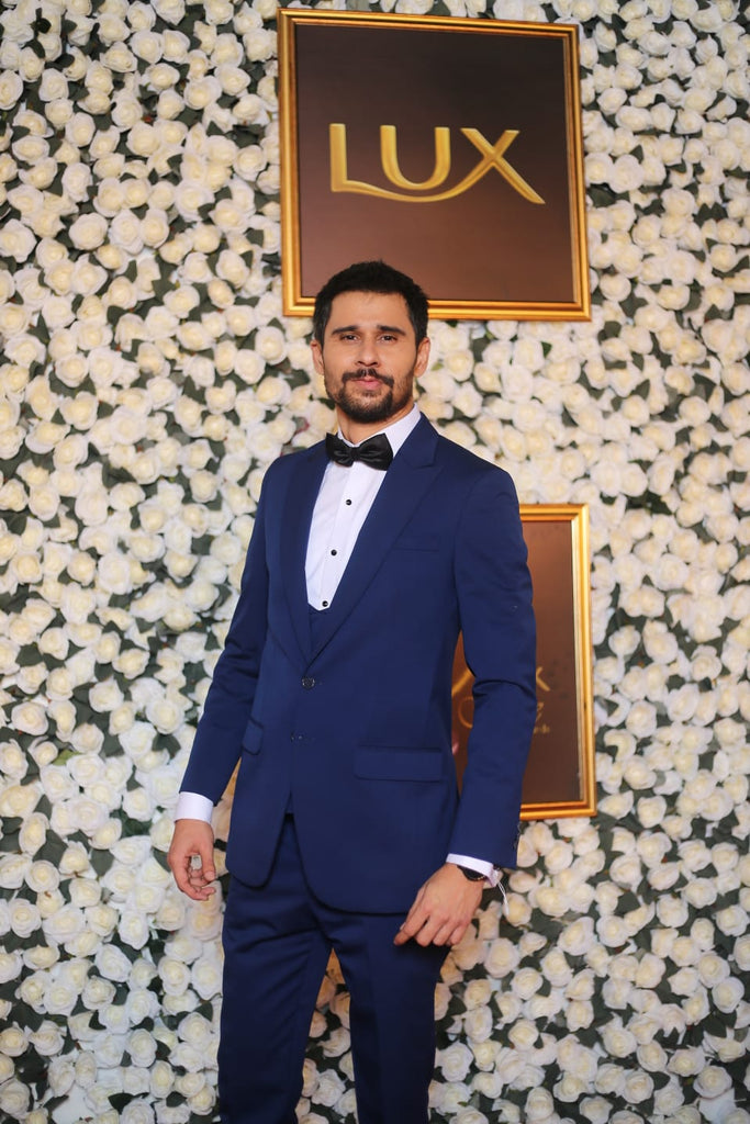 Blue Italian Fabric 3-Piece Tuxedo Suit - Image 1