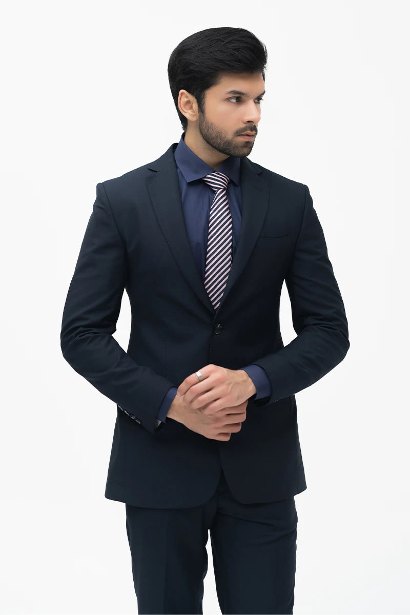 Mid-Blue Wool-Blend Two-Piece Suit (Jacket & Trousers) - Image 2