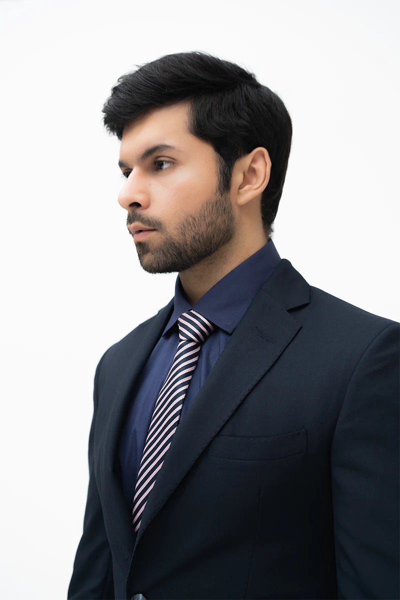 Mid-Blue Wool-Blend Two-Piece Suit (Jacket & Trousers) - Image 3