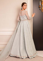 Ice Blue Embellished Net Pishwas Lehnga (3-Piece) - Image 5