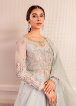 Ice Blue Embellished Net Pishwas Lehnga (3-Piece) - Image 6